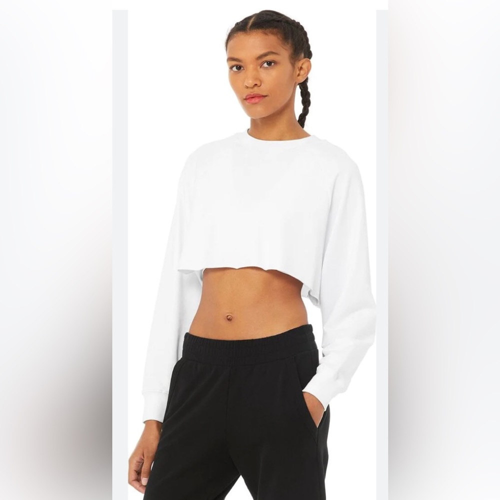 Alo Yoga Double Take Pullover cropped sweatshirt. size small